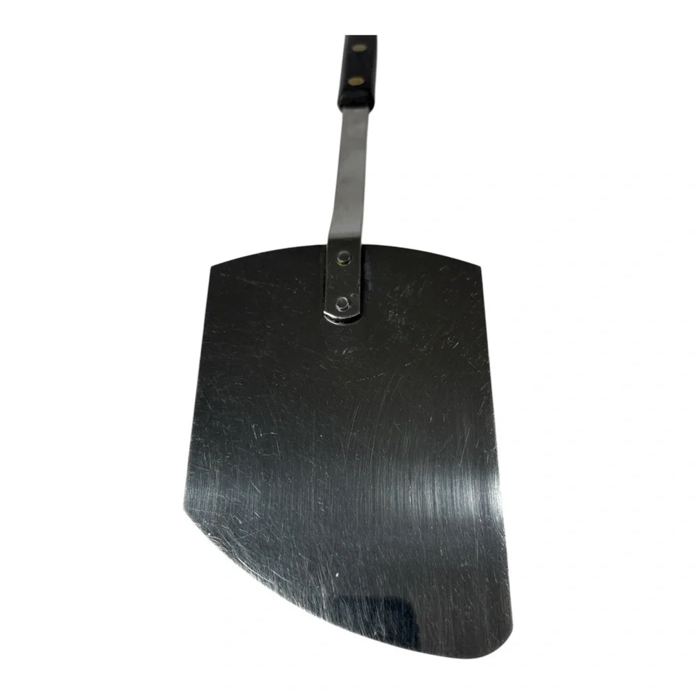 Vintage Angled Stainless Steel Spatula Black Handle Flipper Turner USA
